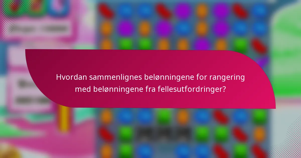 Hvordan sammenlignes belønningene for rangering med belønningene fra fellesutfordringer?